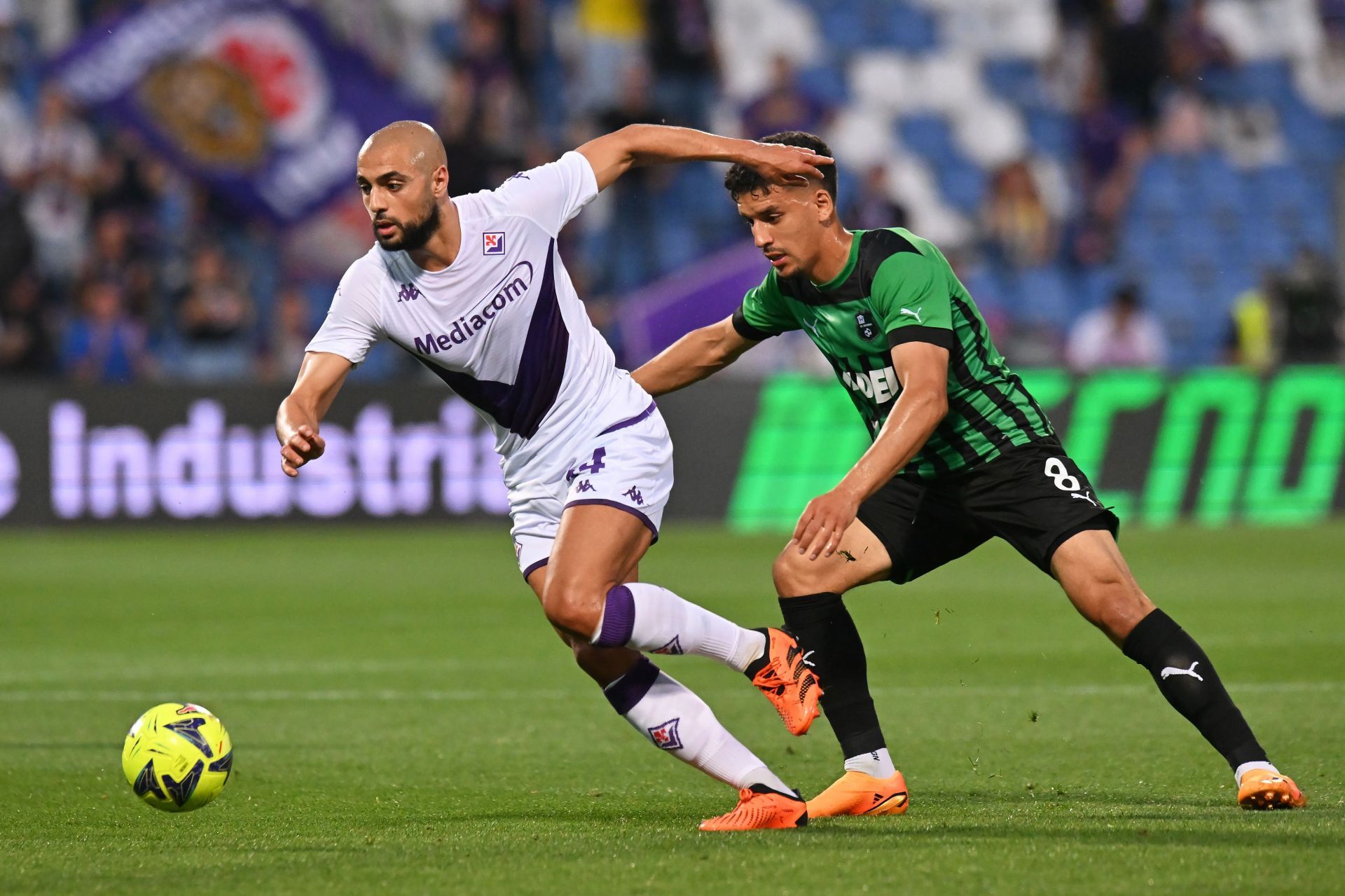 Sofyan Amrabat (left) is wanted at Old Trafford.