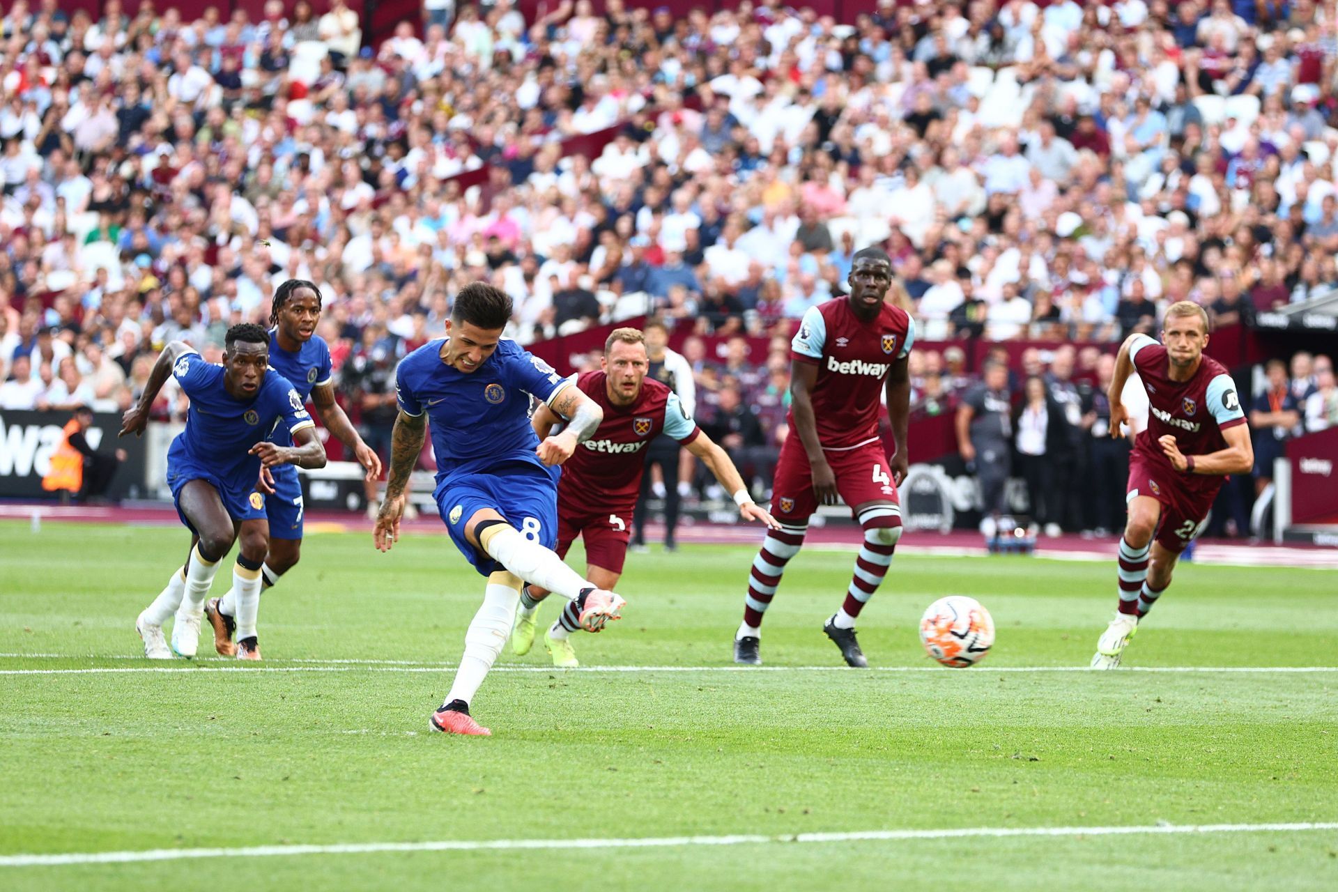 Enzo Fernandez missed a first-half penalty.