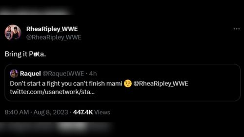 Screenshot of Rhea Ripley's tweet