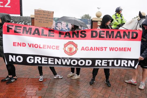 Fans protest against his return before the Red Devils' season opener (Image: Times).