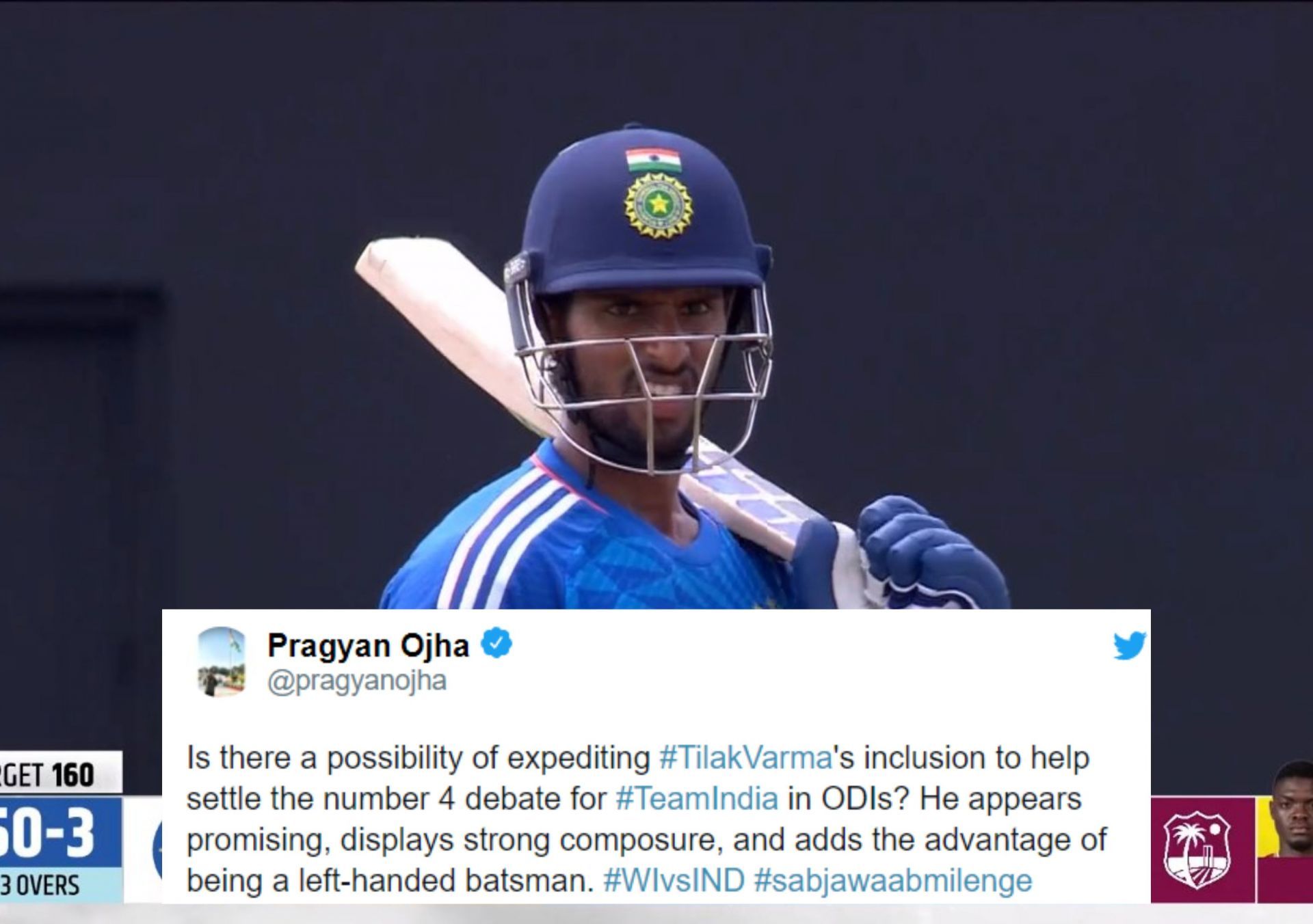 Fans hail Tilak Varma for his magnificent knock in 3rd T20I vs WI. 