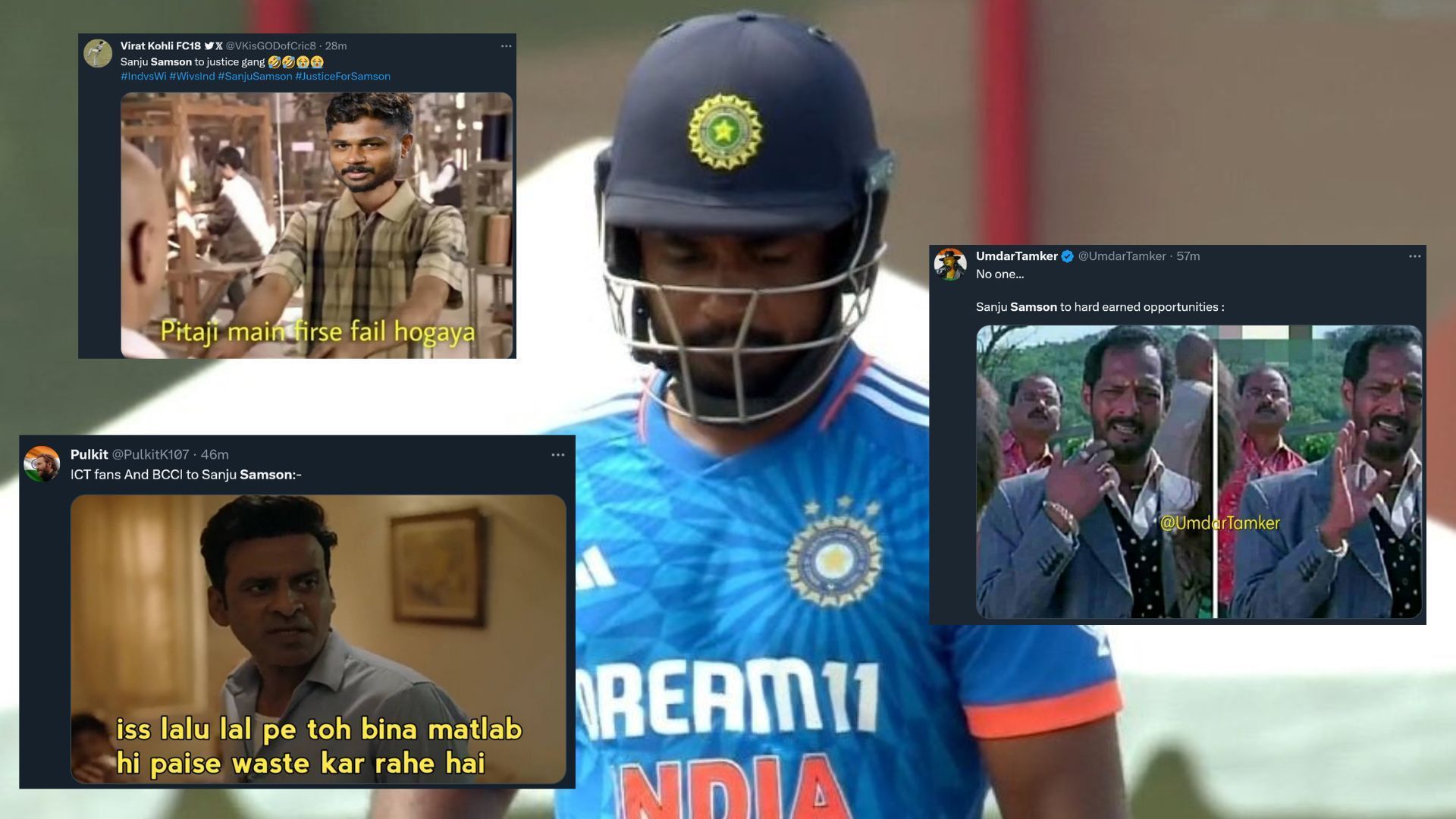 Sanju Samson was heavily trolled for his inconsistency in T20Is (P.C.:Twitter)