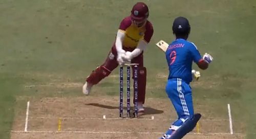 Sanju Samson lost his wicket to a reckless shot.