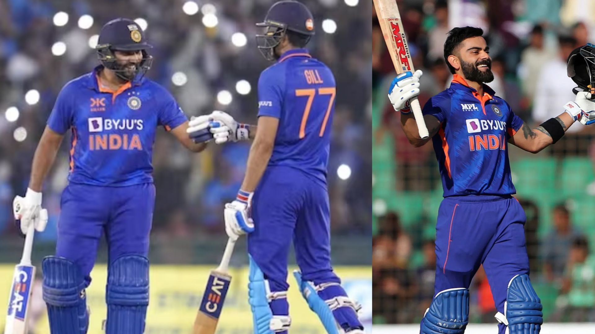 (L-R): Rohit Sharma, Shubman Gill &amp; Virat Kohli (P.C.:X)