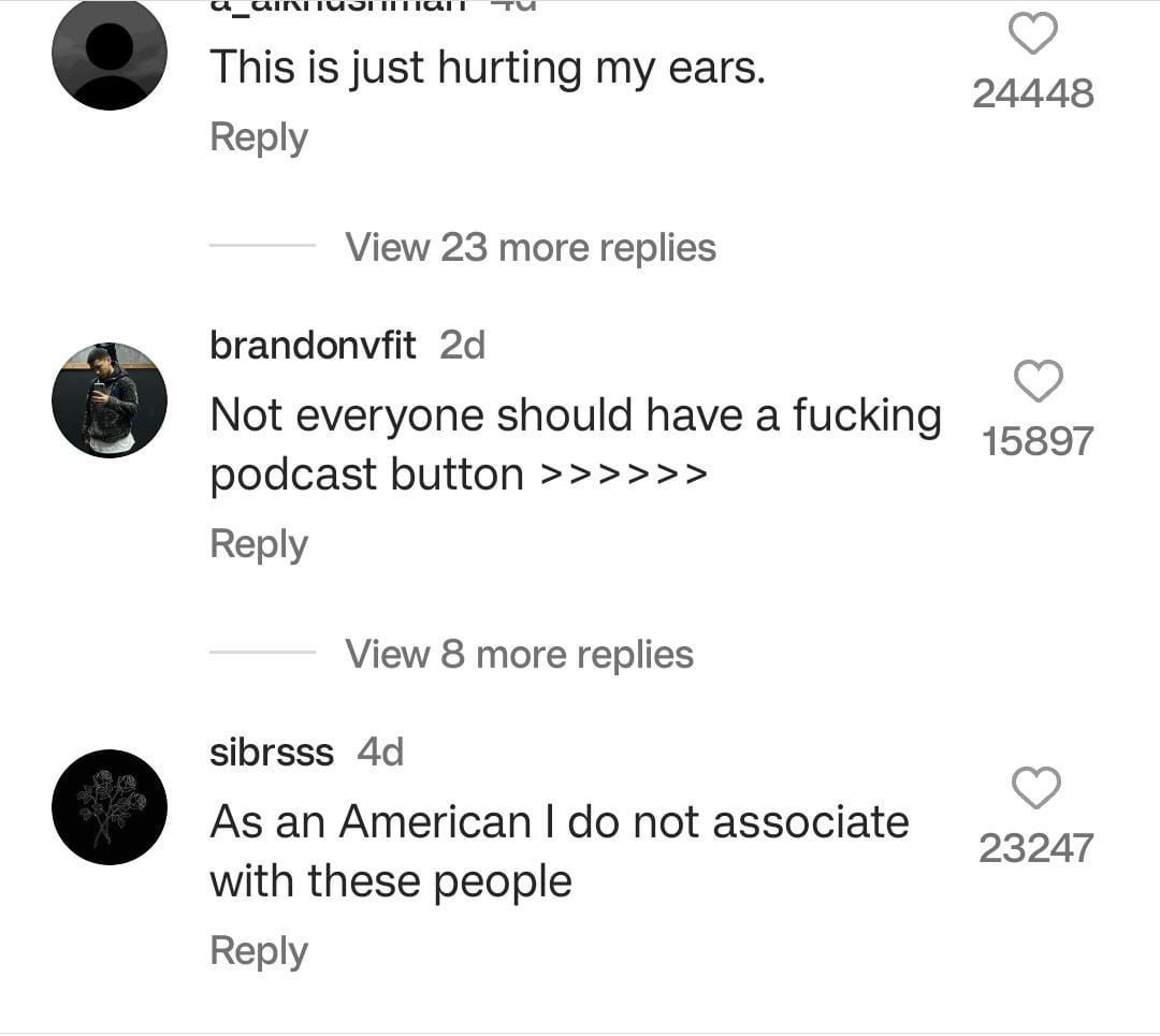 Fans continue to put the podcasters on blast.