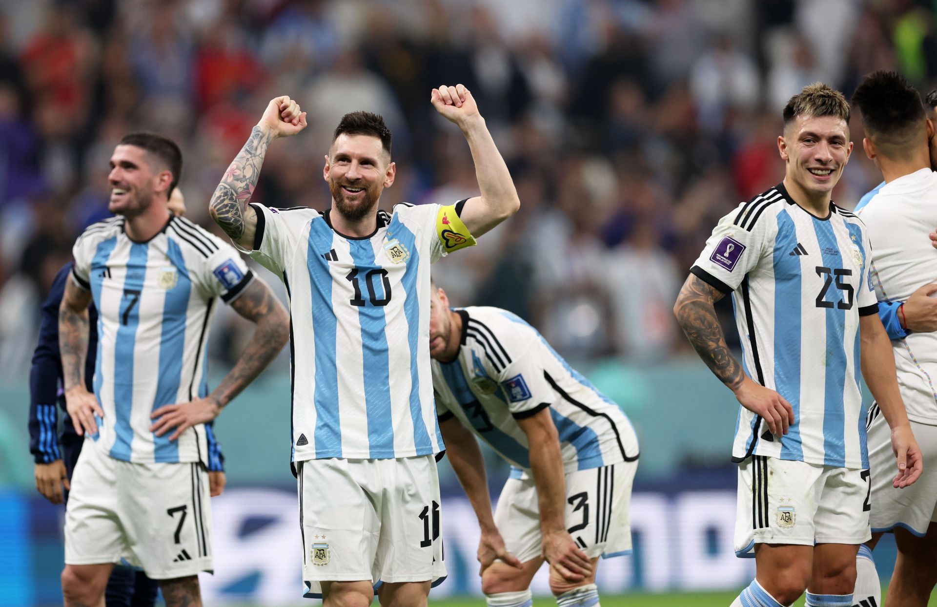 Messi is adored by his Argentina teammates.