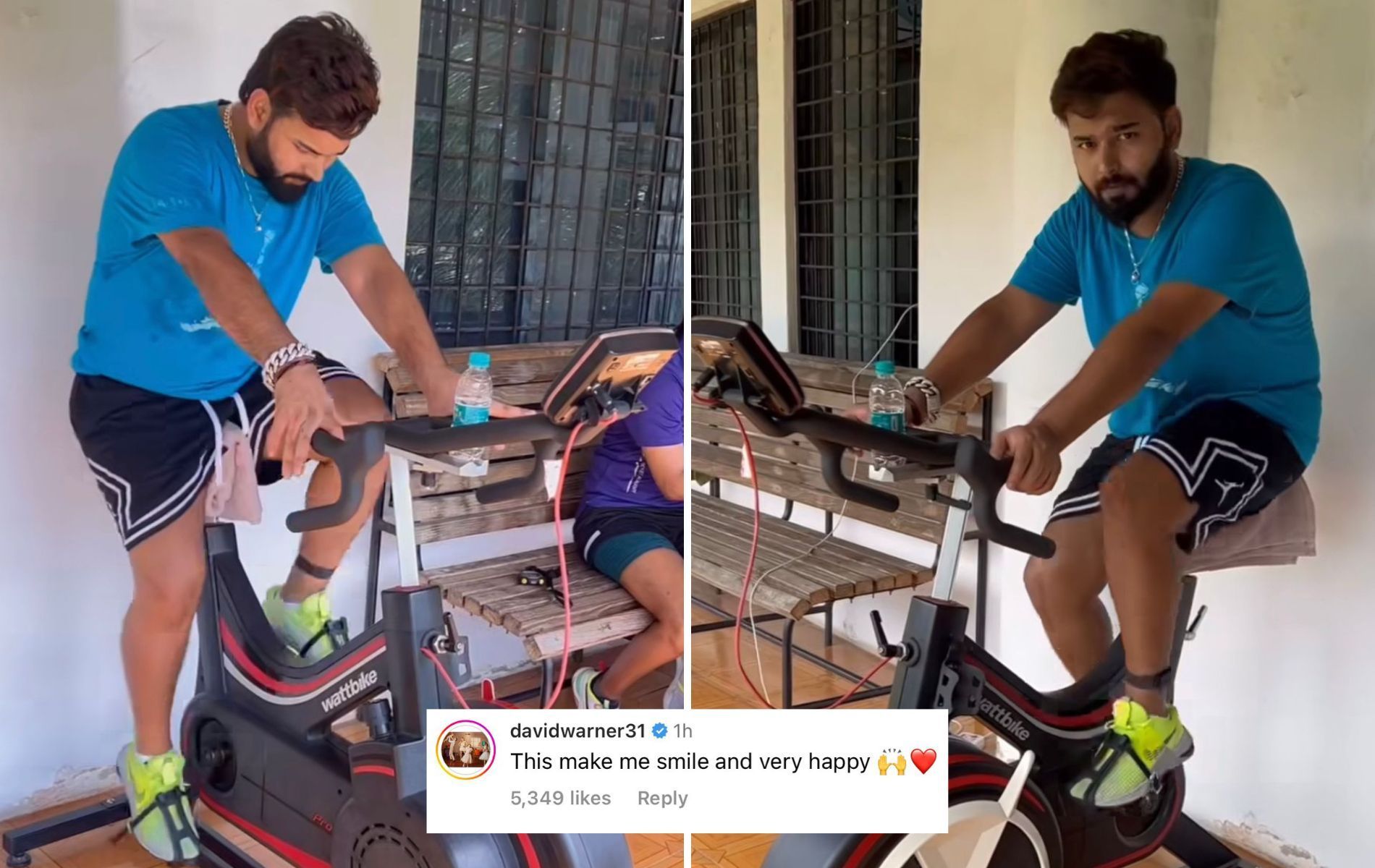 David Warner was pleased to see Rishabh Pant gearing up for his return. (Pics: Instagram)