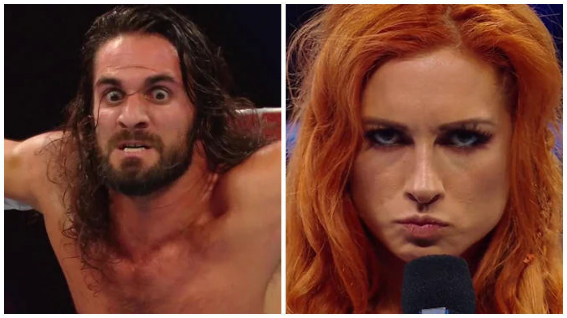 Seth Rollins (left); Becky Lynch (right).