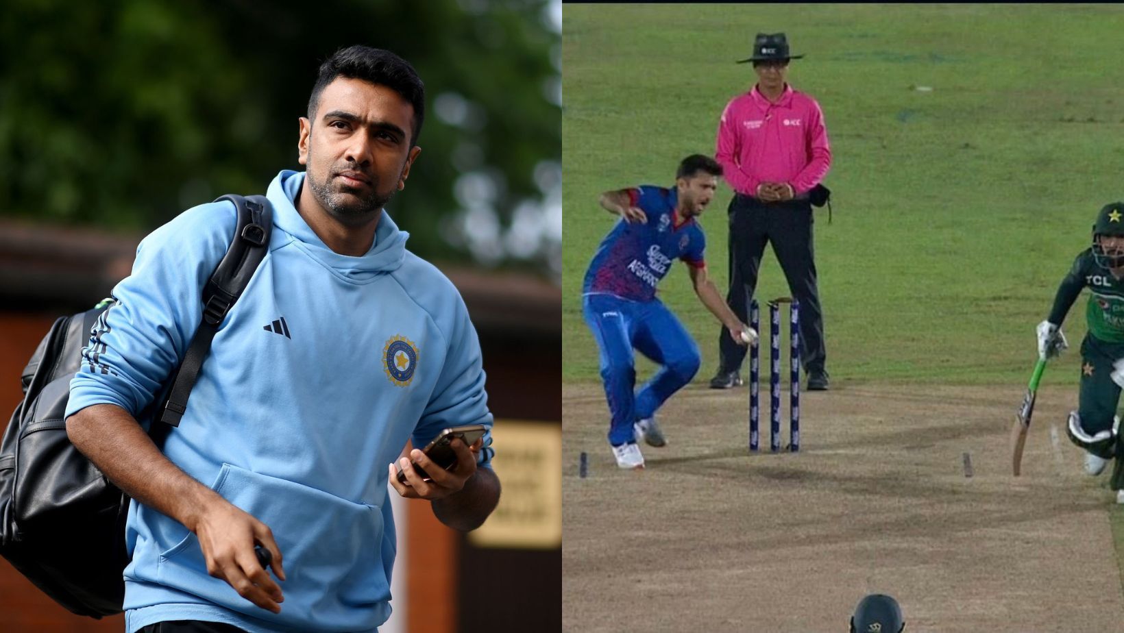 Ravichandran Ashwin (L) joins debate on Shadab Khan