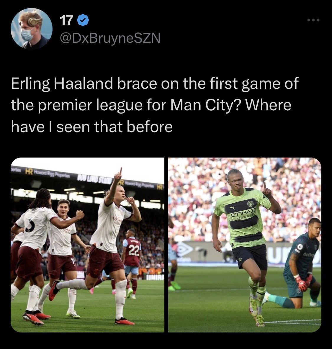 Fan recalls Haaland's PL debut.