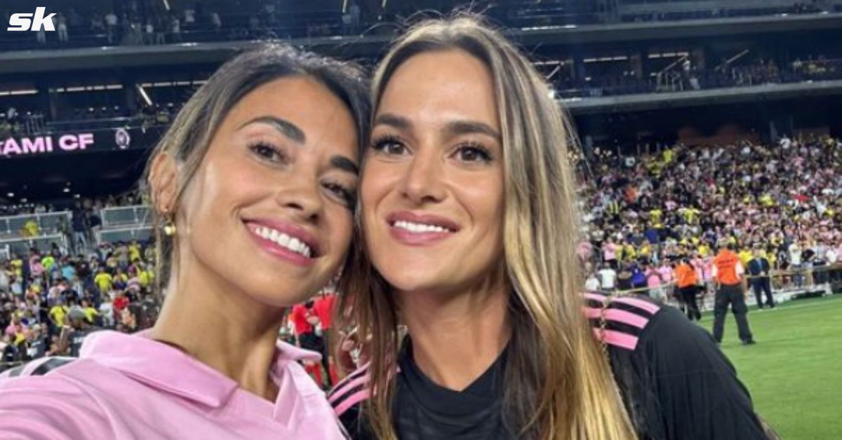 Antonella Rocuzzo (left) and Elena Galera celebrate Inter Miami