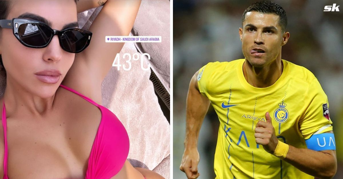 Georgina Rodriguez (L) and Cristiano Ronaldo (R)