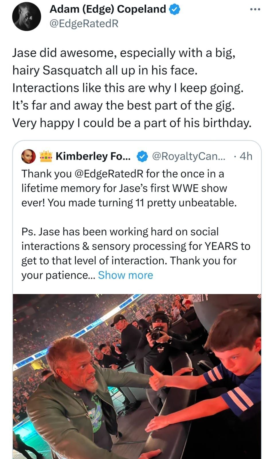 Edge&#039;s response to his fan