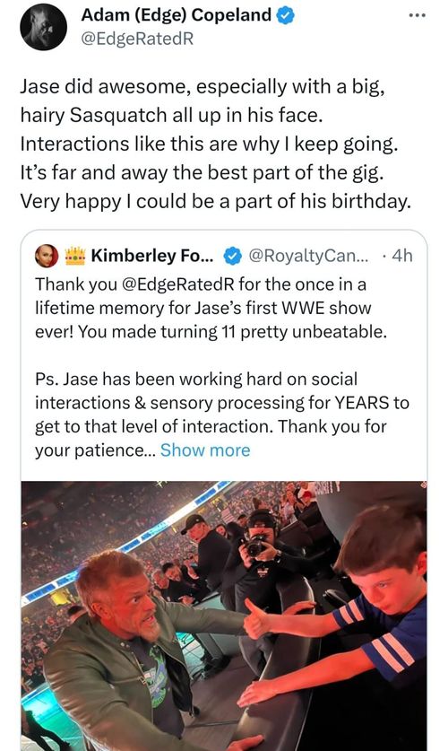 Edge's response to his fan