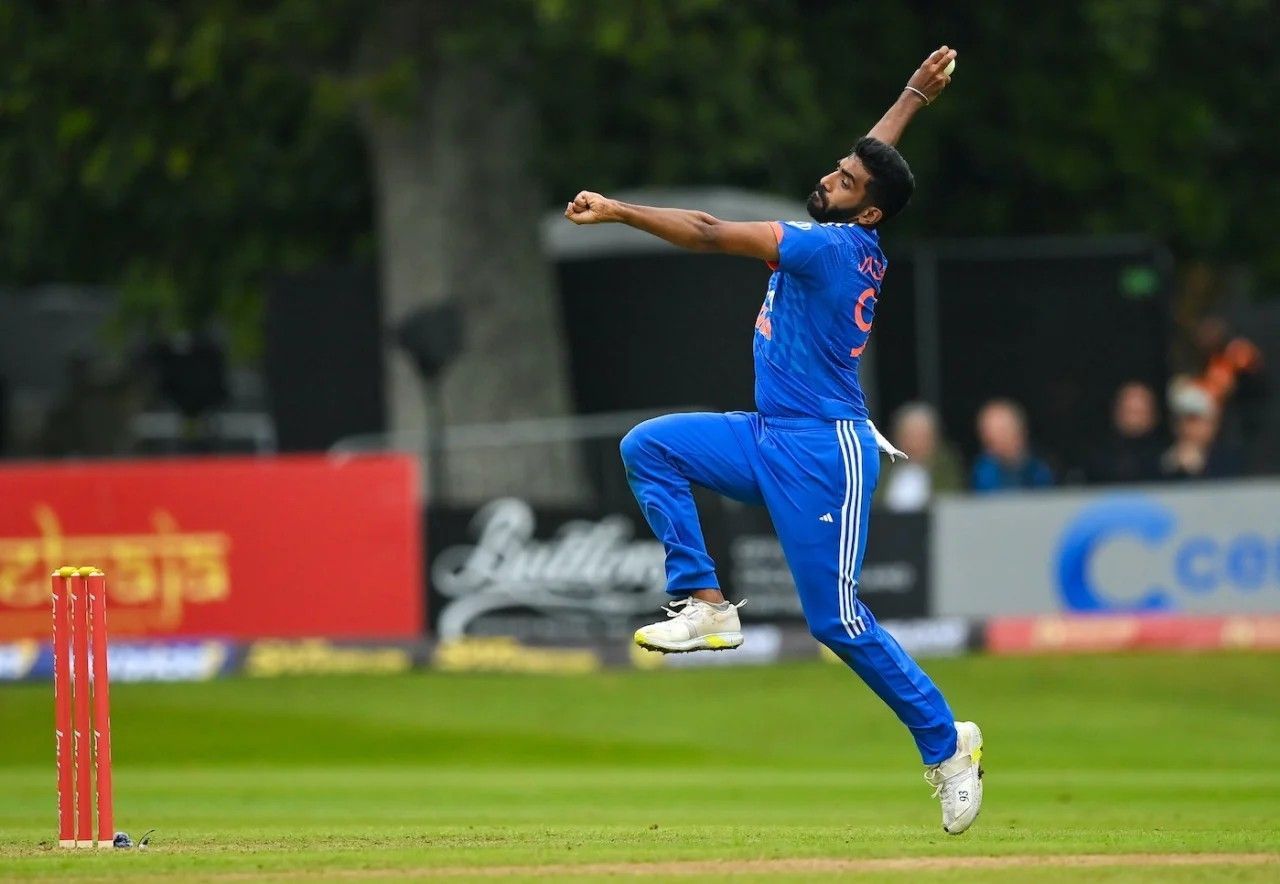 Jasprit Bumrah loading his action vs Ireland [Getty Images]