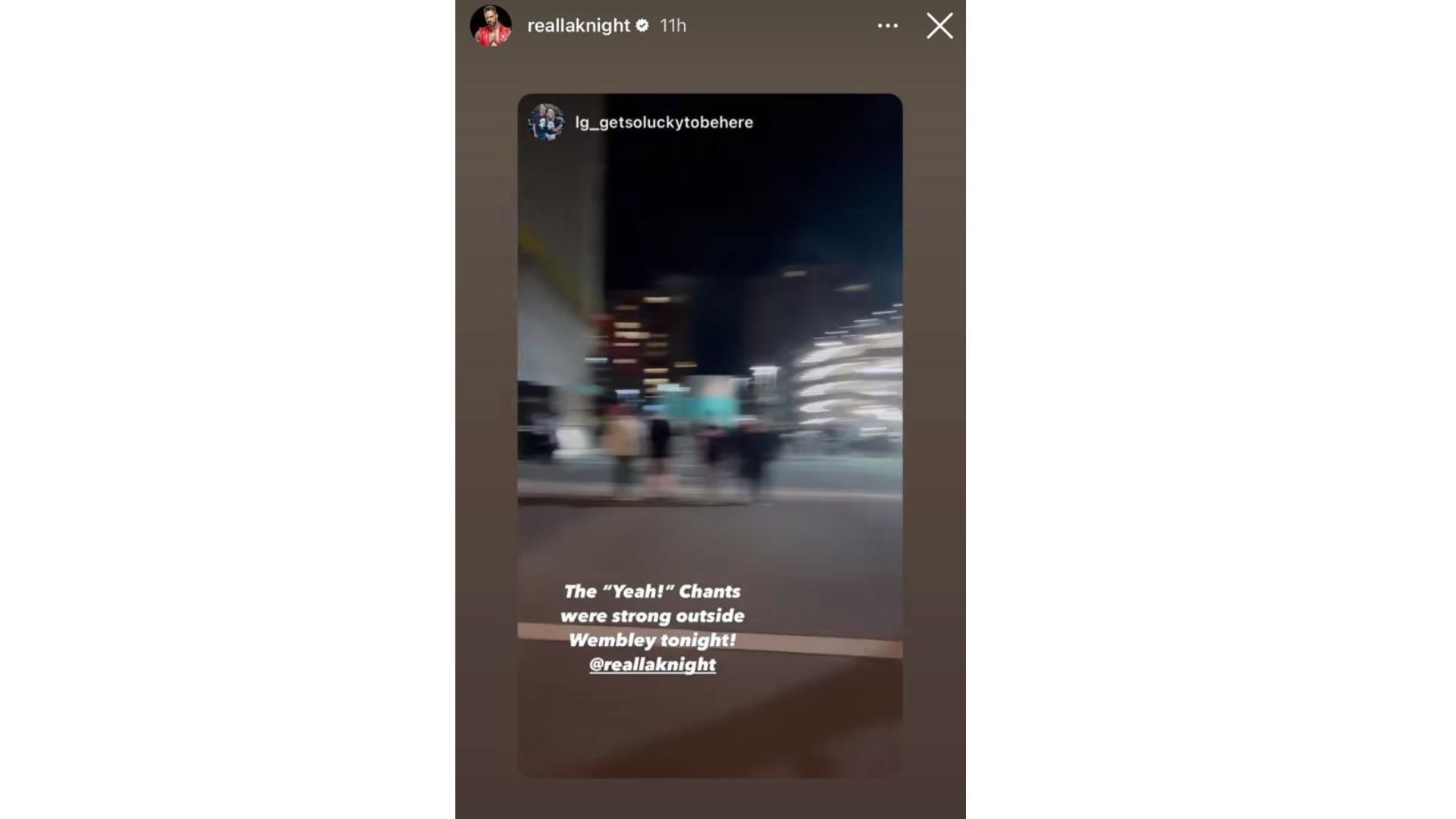 Screenshot of LA Knight&#039;s Instagram Story