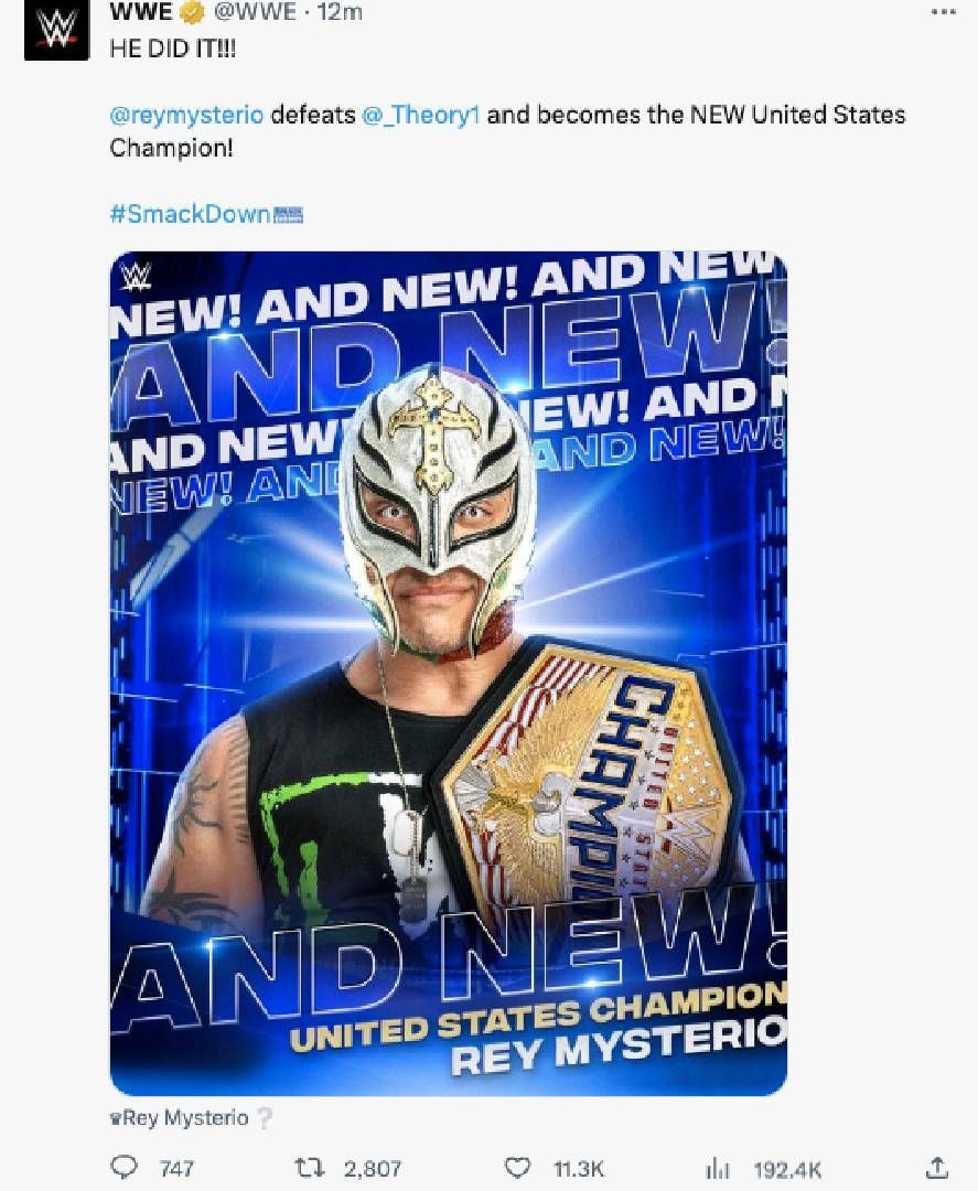 Screengrab of WWE&#039;s tweet