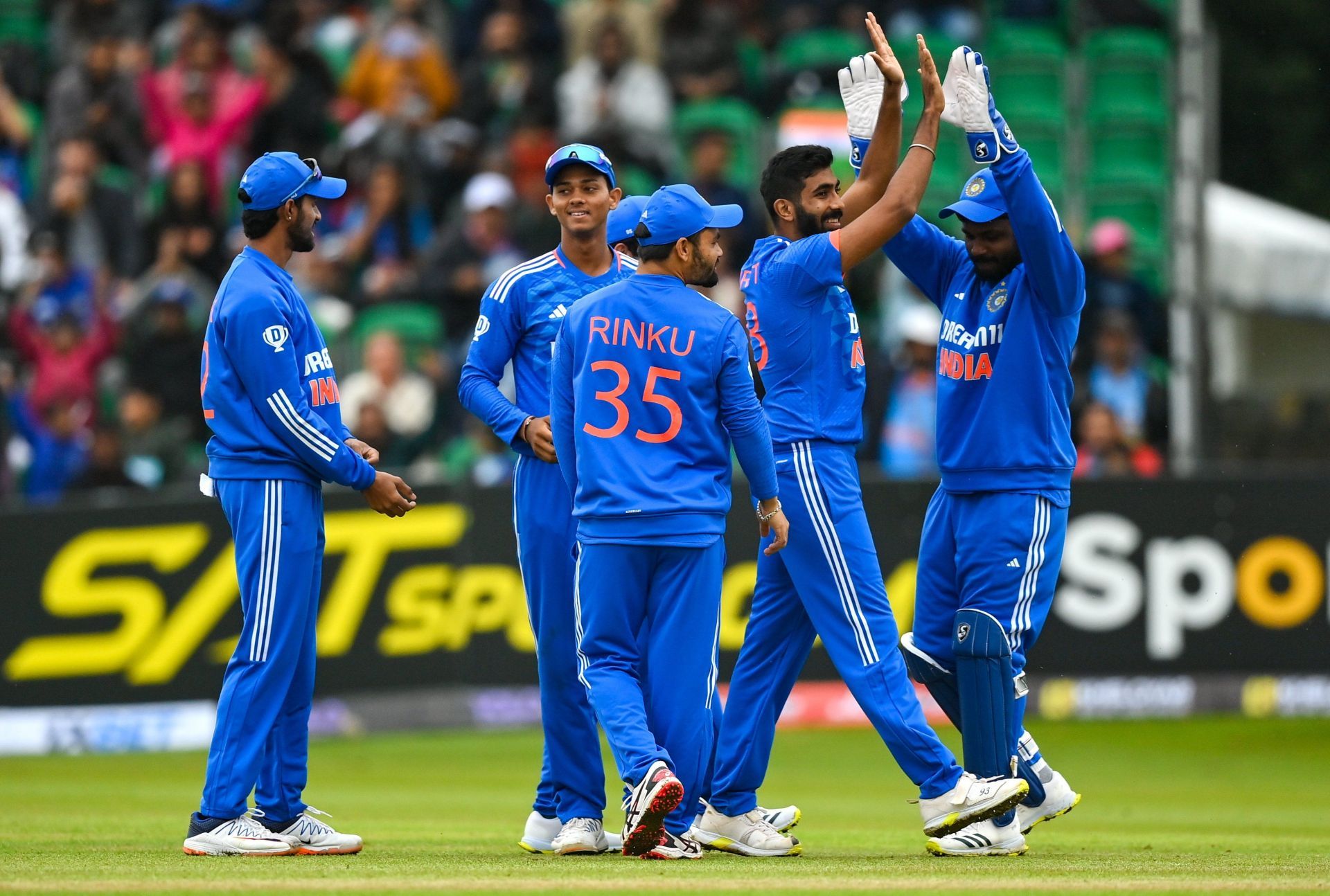 Jasprit Bumrah picked up two wickets in the first over of Ireland&#039;s innings in the first T20I. [P/C: BCCI]