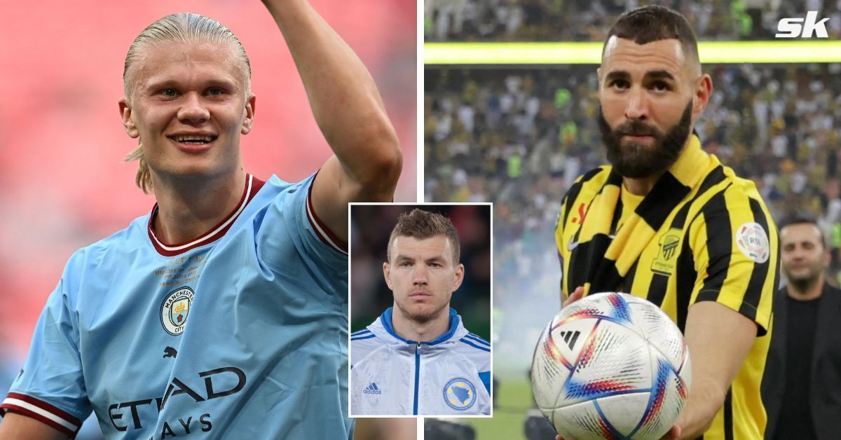 Edin Dzeko has lavished praise on both Erling Haaland and Karim Benzema.