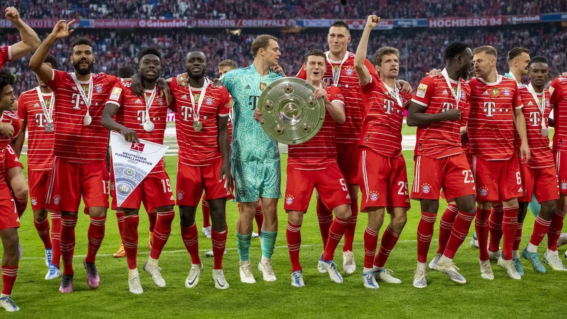 Bayern Munich after winning the Bundesliga in the 2022-23 season.