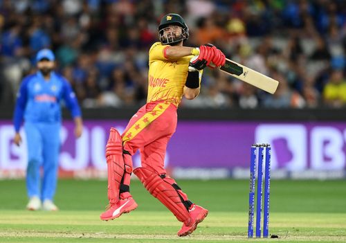 Sikandar Raza at the India v Zimbabwe ICC Men's T20 World Cup match