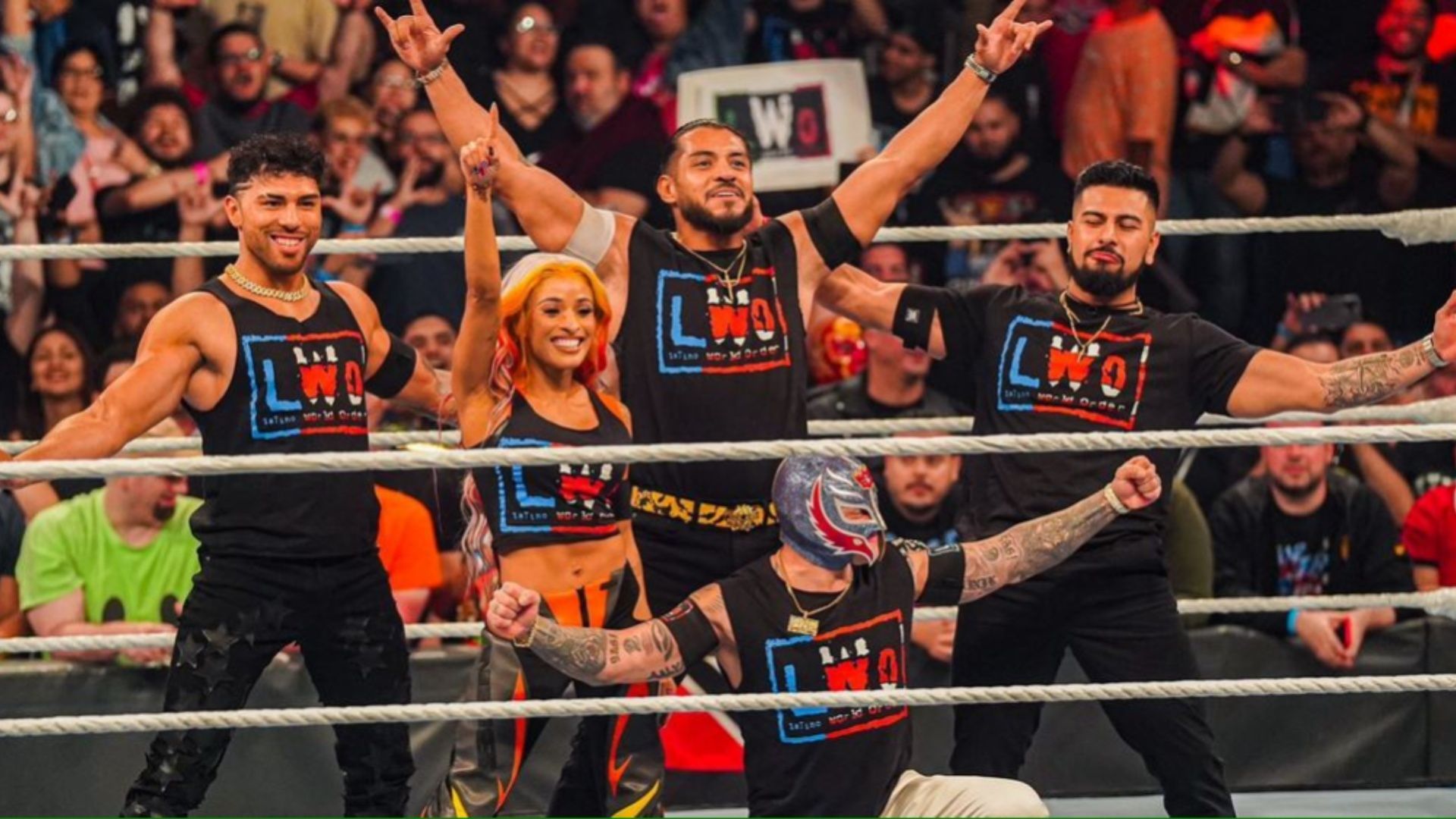 The Latino World Order pose at a WWE show.