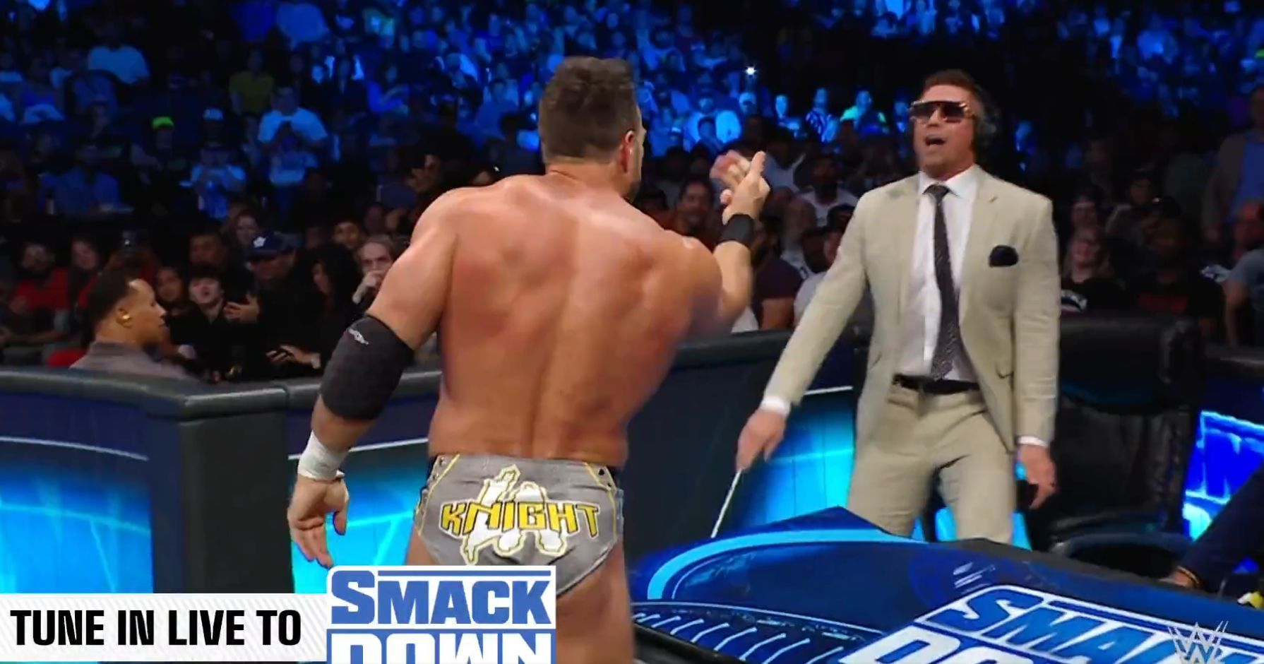 The Miz joined SmackDown on commentary to keep the feud going.