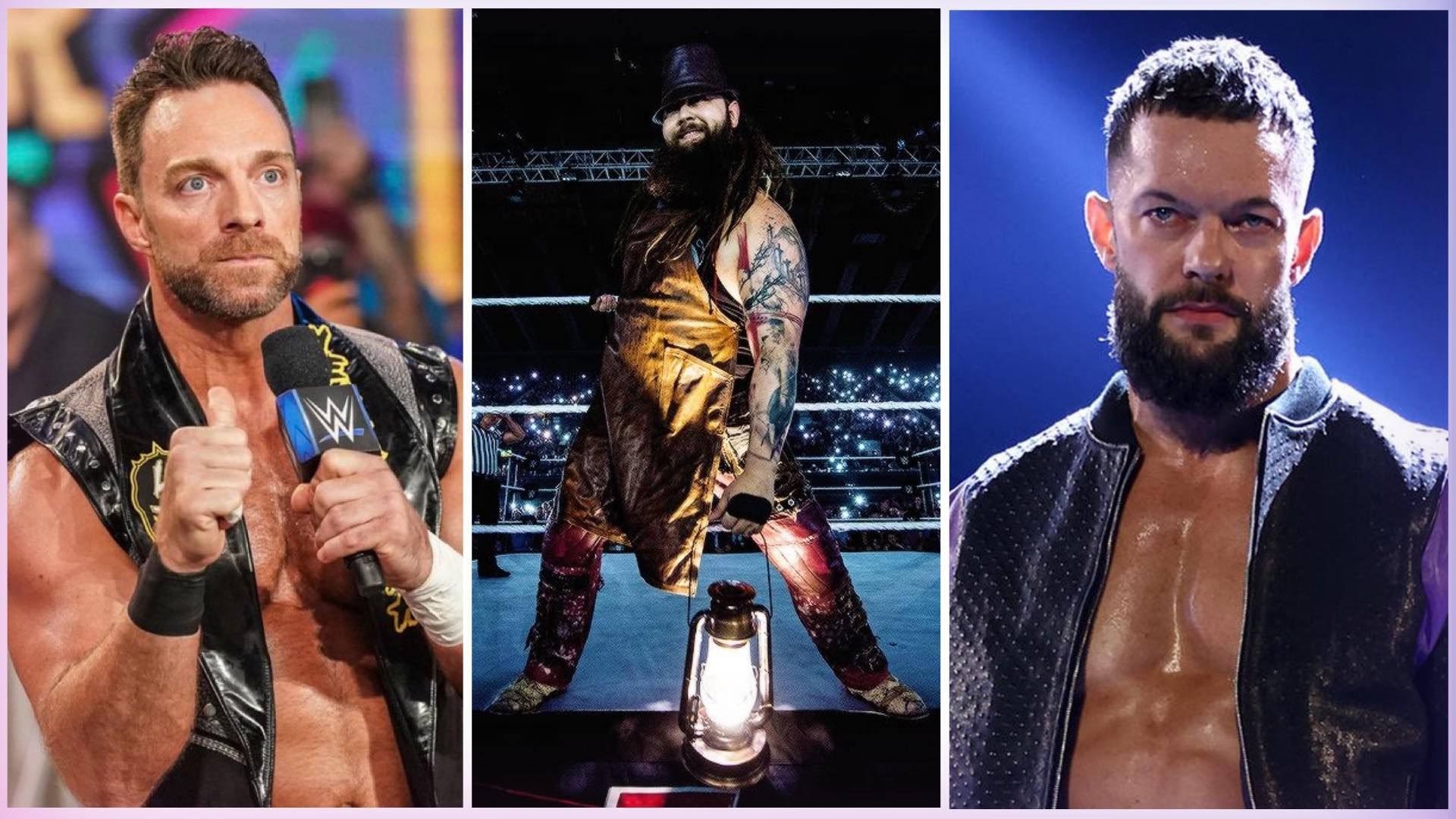 LA Knight(left), Bray Wyatt(center), Finn Balor(right) 