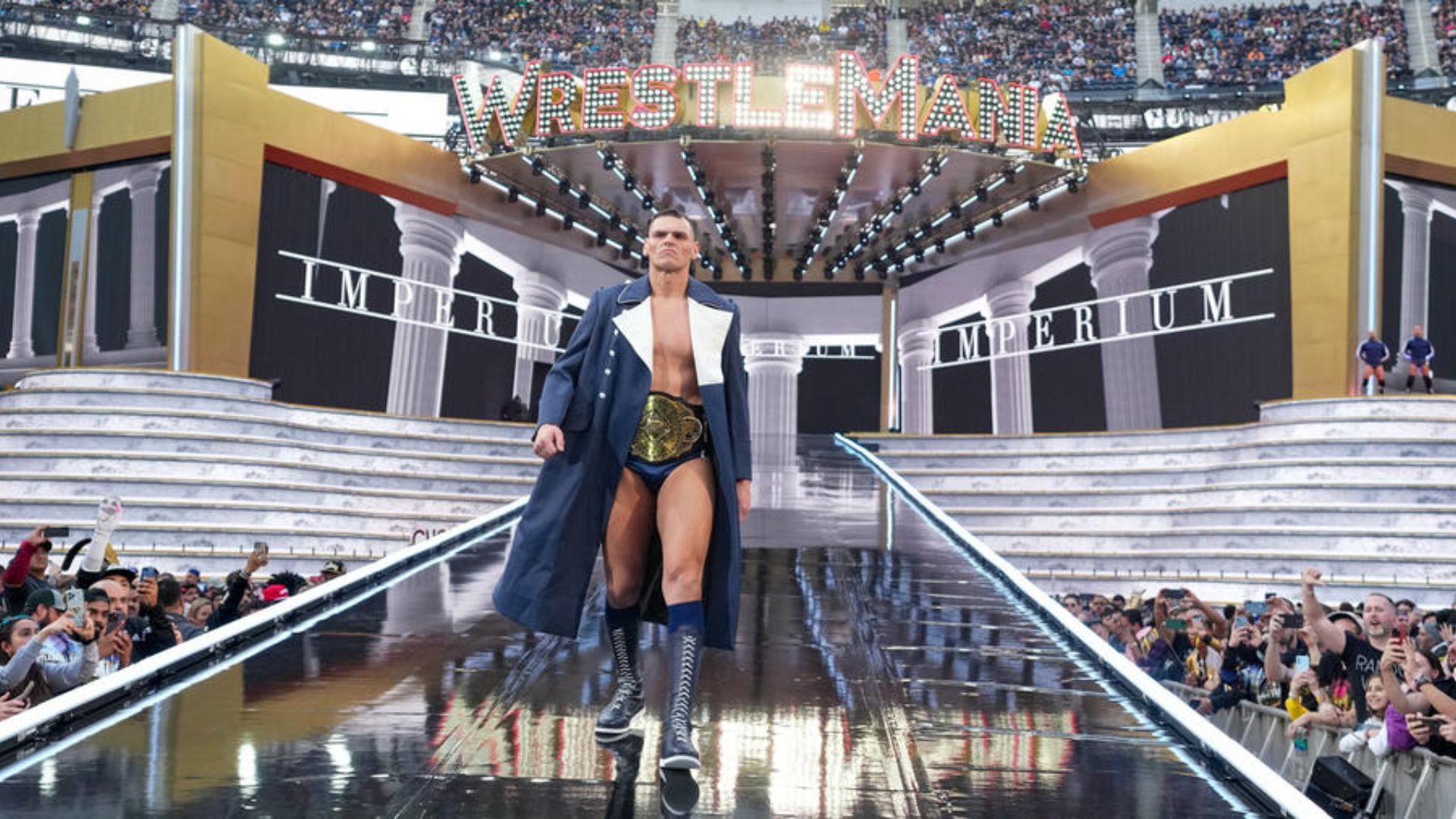 Gunther during his entrance. Image Credits: wwe.com 