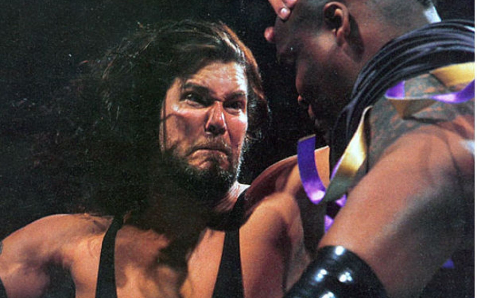 Big Daddy Cool battling King Mabel at SummerSlam for the WWF Championship.