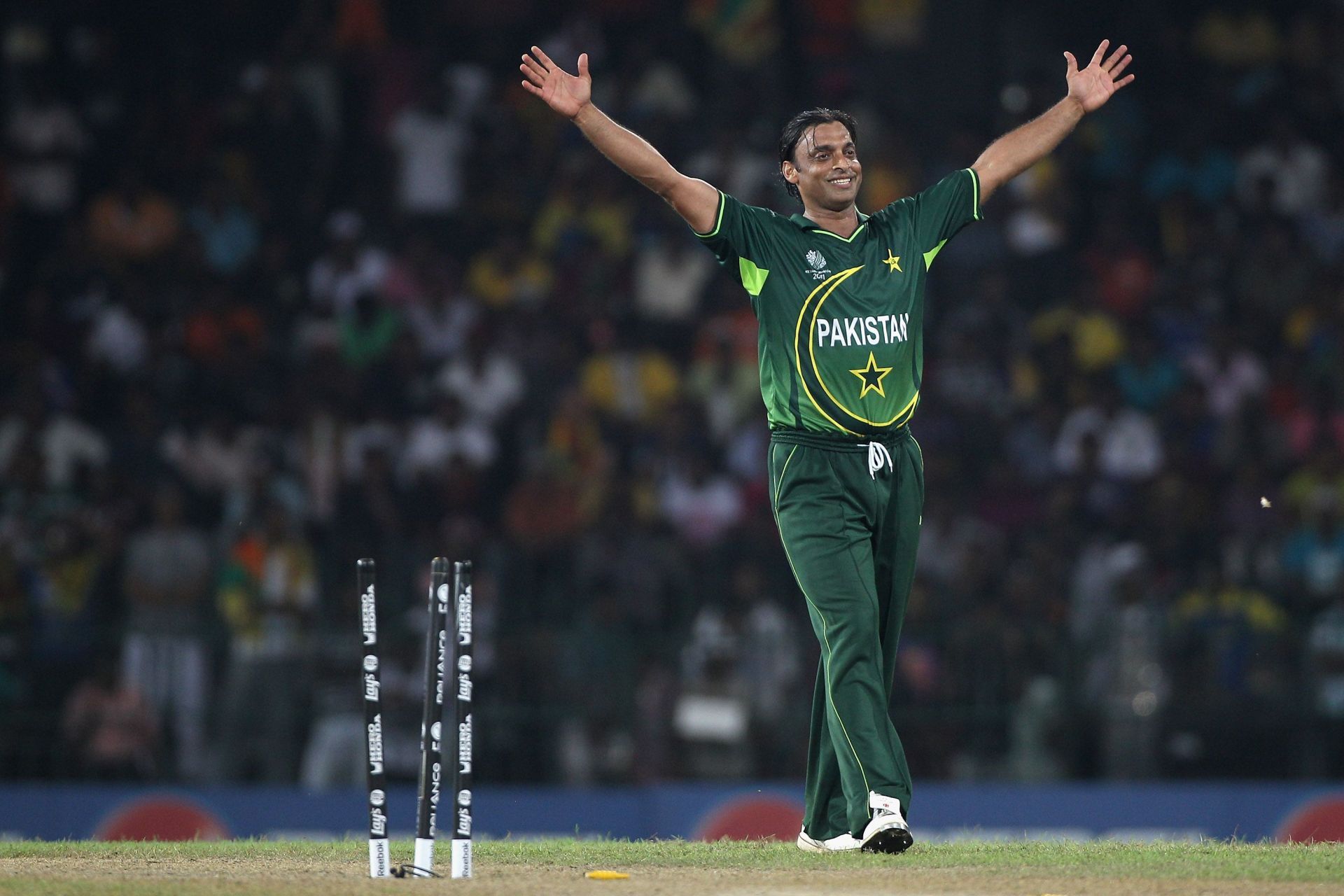 Shoaib Akhtar during Pakistan v Sri Lanka: 2011 ICC World Cup match