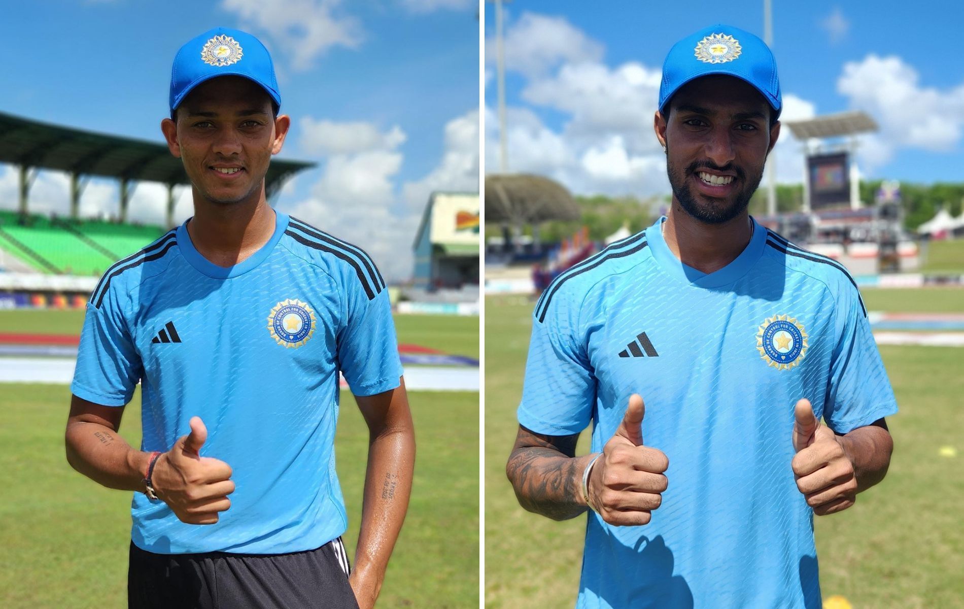 Yashasvi Jaiswal (L) and Tilak Varma. (Pics: BCCI/Instagram)