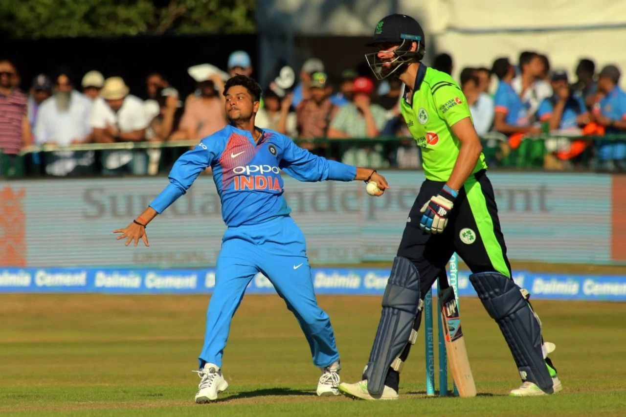 Kuldeep Yadav bowling vs Ireland [Getty Images]