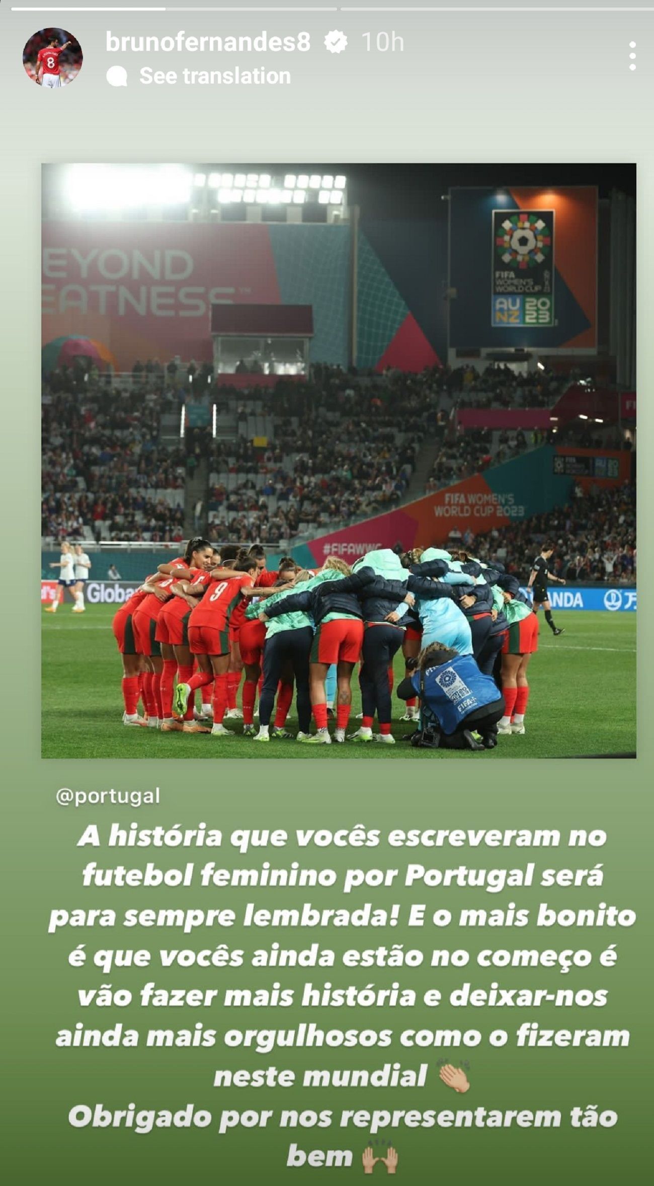 Bruno Fernandes reaches out to Portugal team.