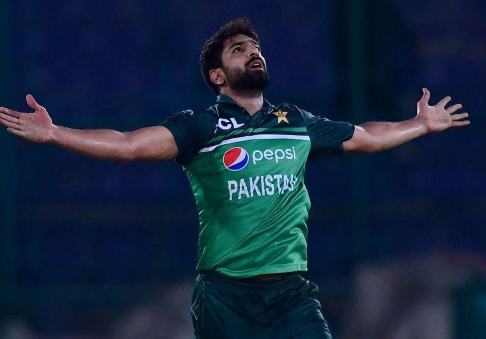 Haris Rauf celebrating a wicket during 1st ODI vs AFG. 