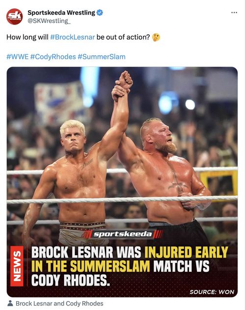 Lesnar's potential injury report.