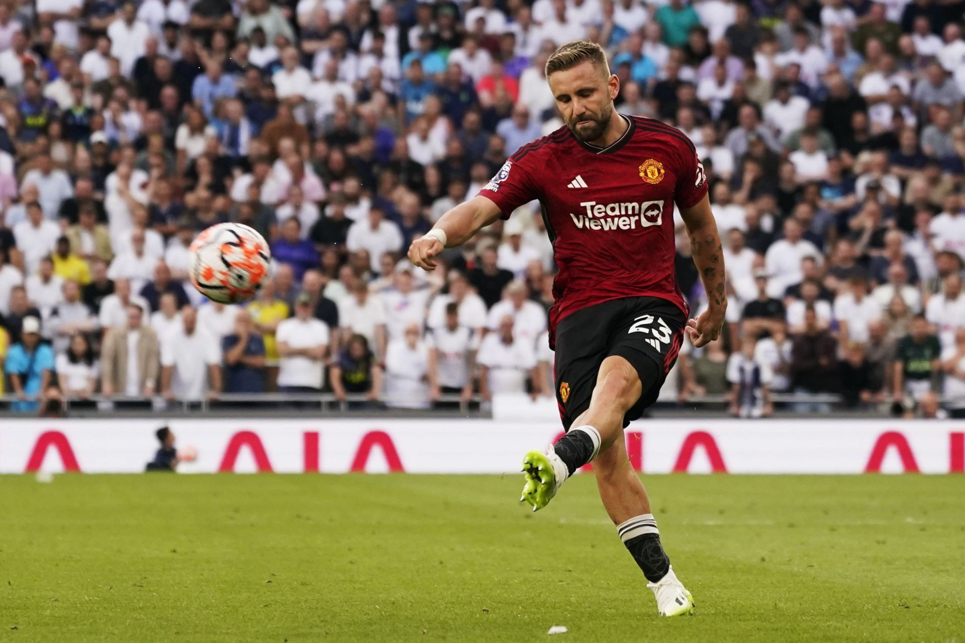 Luke Shaw in action