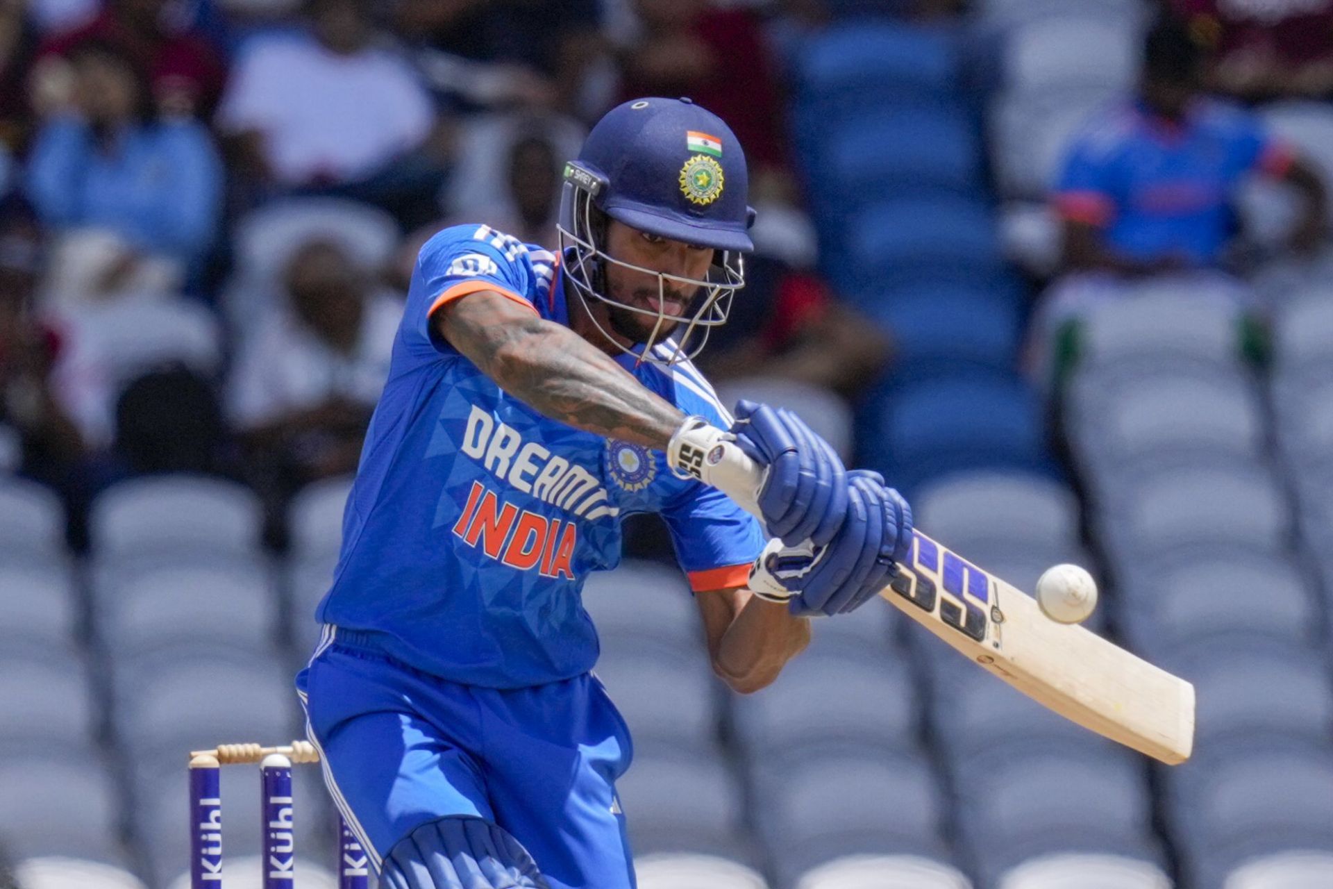 Tilak Varma made a fantastic T20I debut in West Indies. (Pic: AP Photo/Ramon Espinosa)