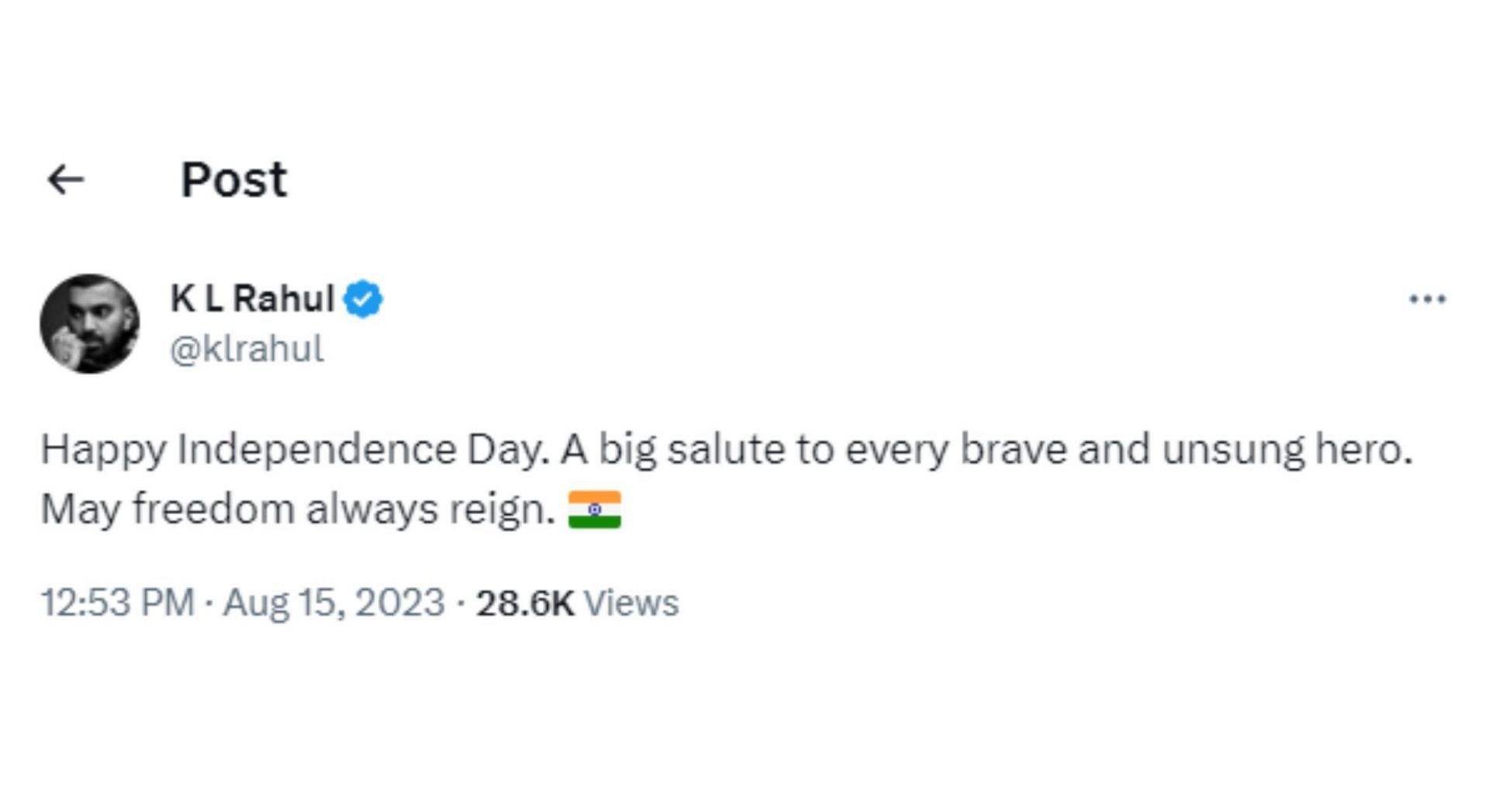 KL Rahul, who is likely to make his comeback in Asia Cup, also shared greetings on Twiter.