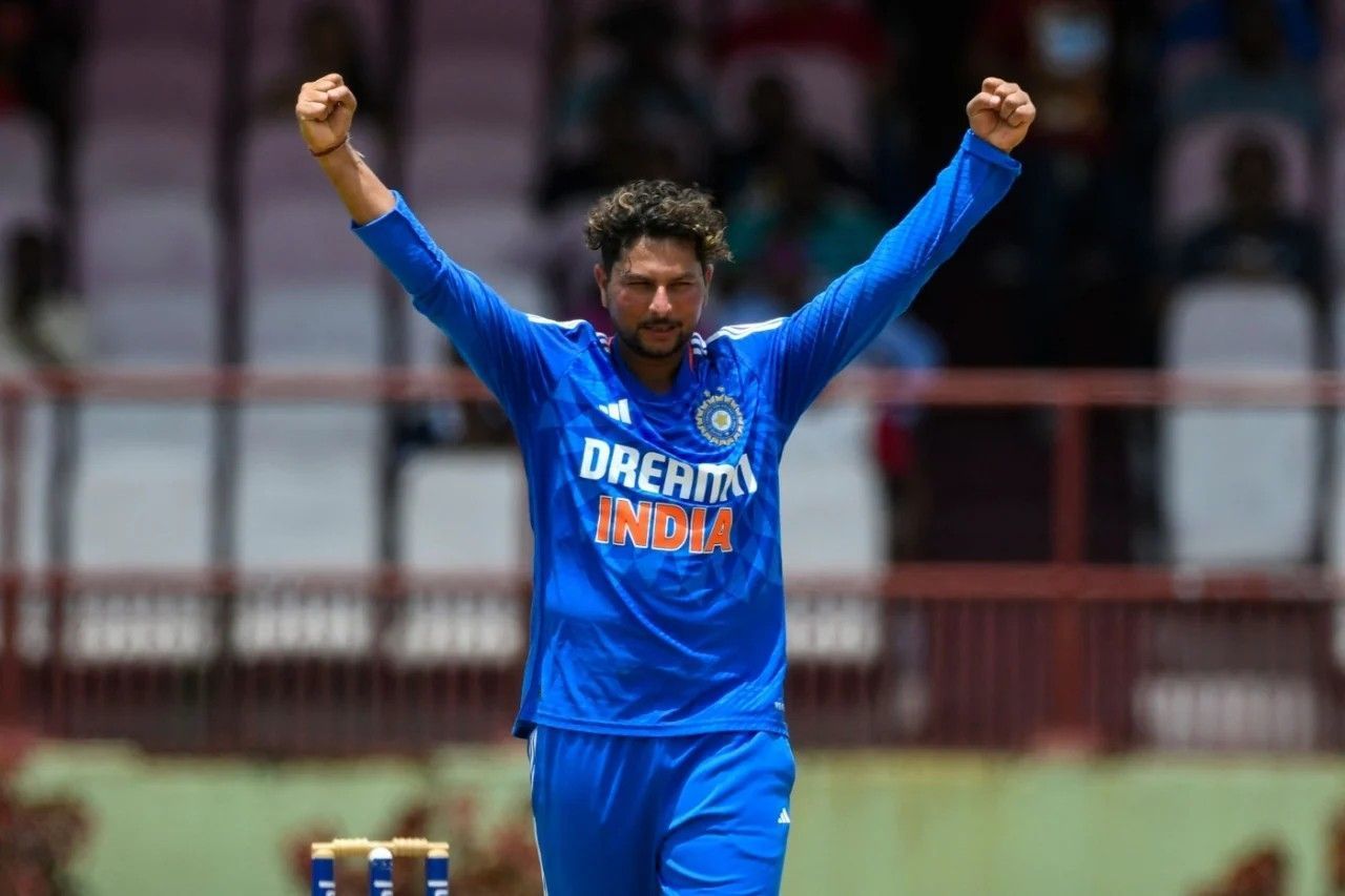 Kuldeep Yadav celebrating for India [Getty Images]