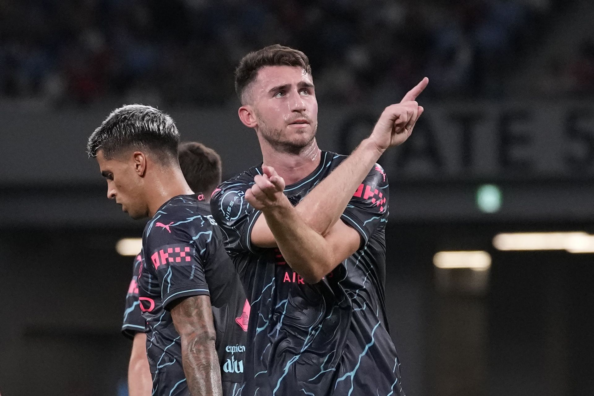 Aymeric Laporte (right) has admirers at the Santiago Bernabeu.