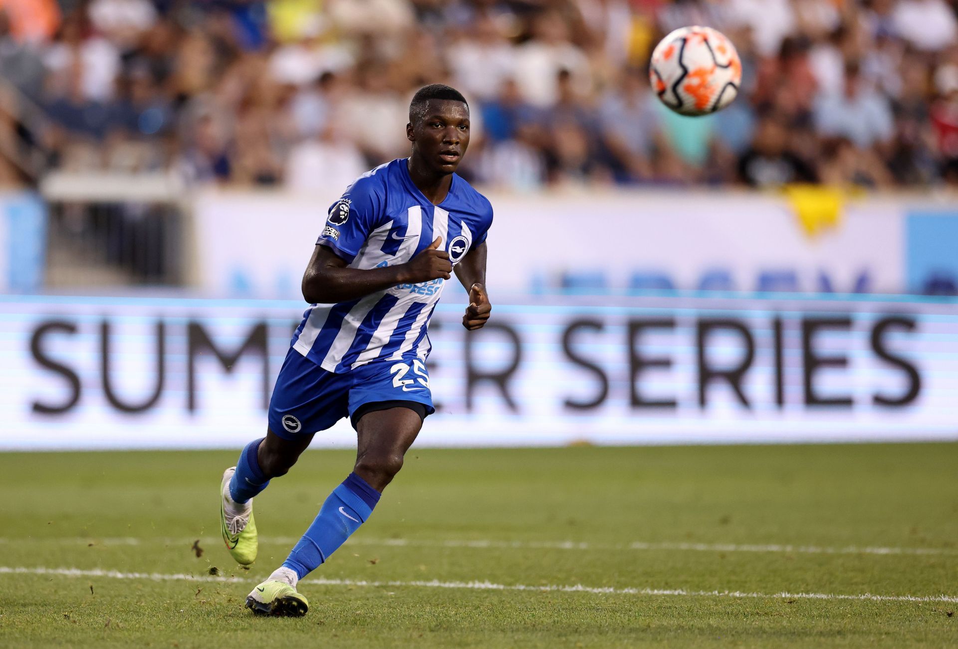 Moises Caicedo in his last game for Brighton against Newcastle United, prior to his move to Chelsea FC.
