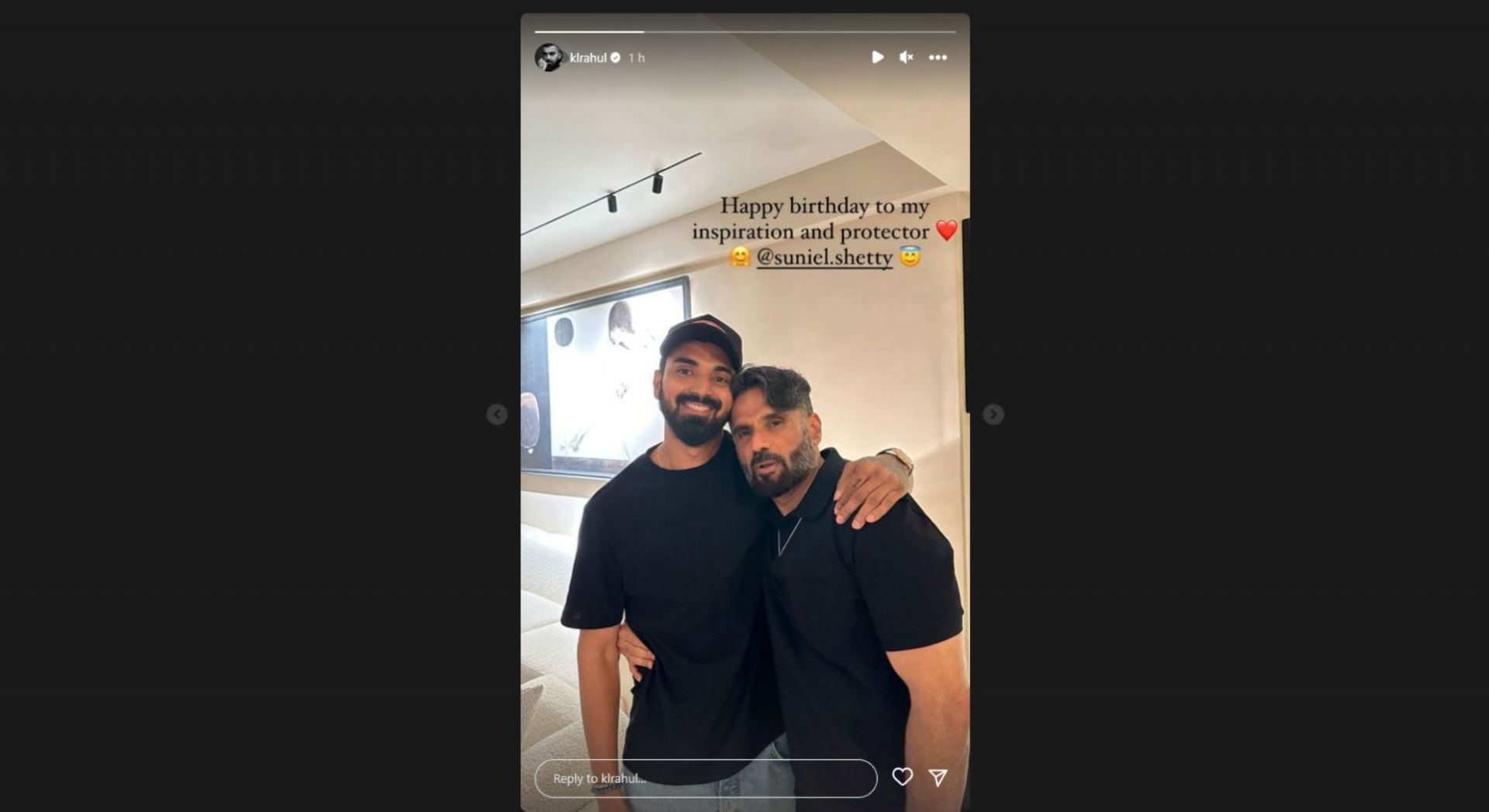 KL Rahul with Suniel Shetty