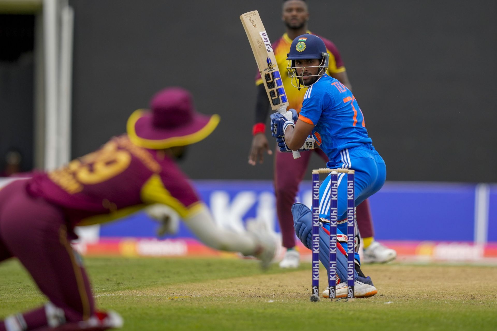 Tilak Varma made a memorable T20I debut in West Indies. (Pic: AP Photo/Ramon Espinosa)