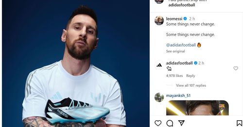 Adidas' comment under Messi's latest social media post