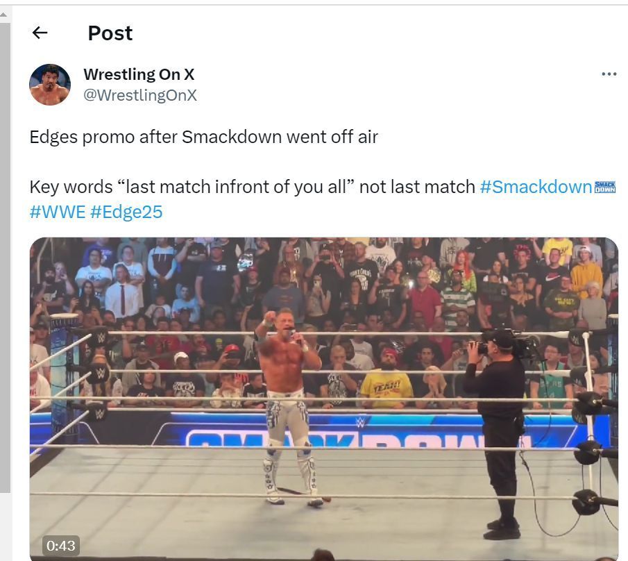 WWE दिग्गज ऐज का बयान