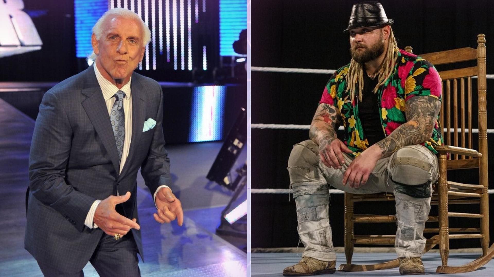 Ric Flair on the left, Bray Wyatt on the right