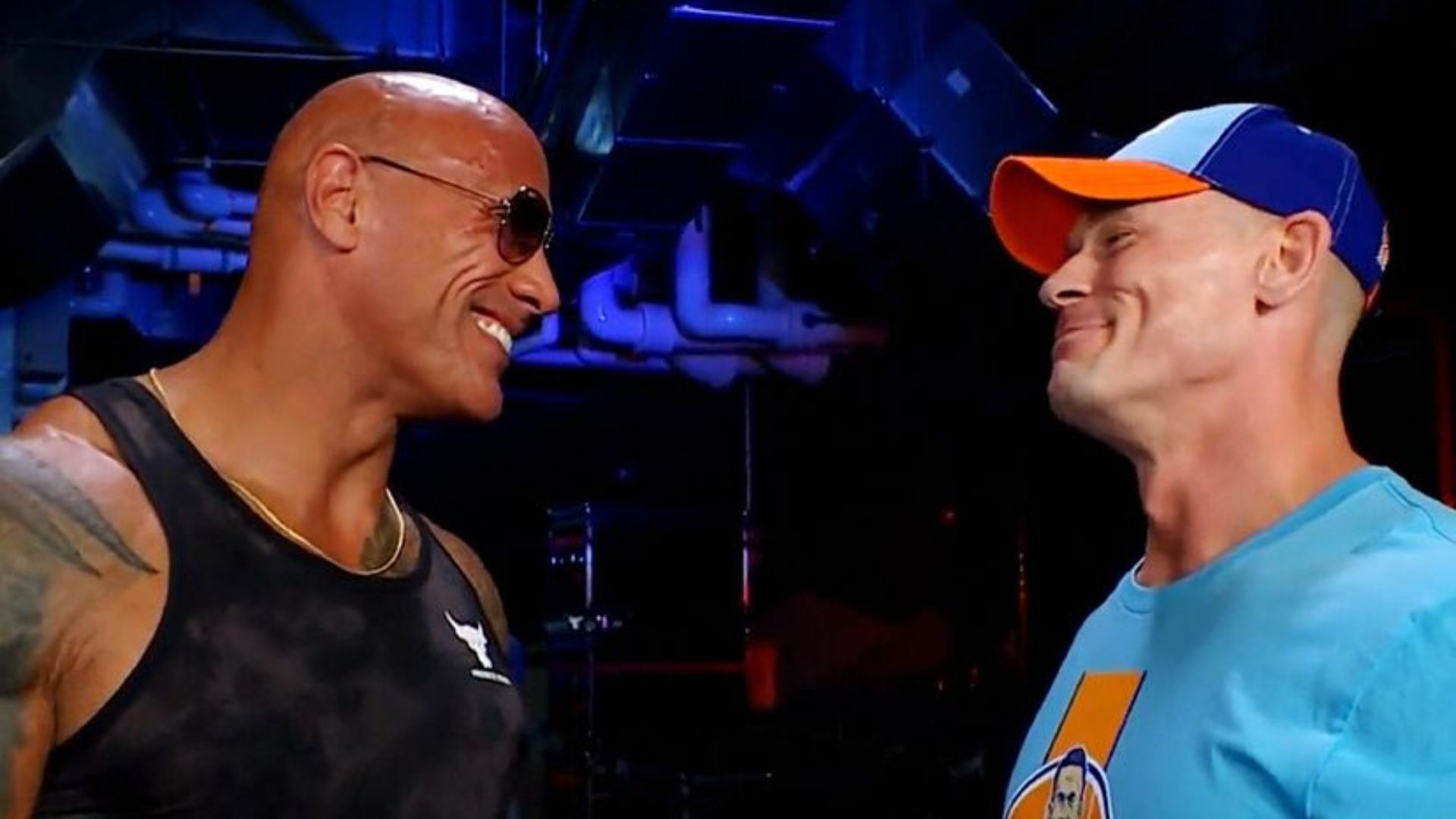 Dwayne Johnson and John Cena last week on SmackDown