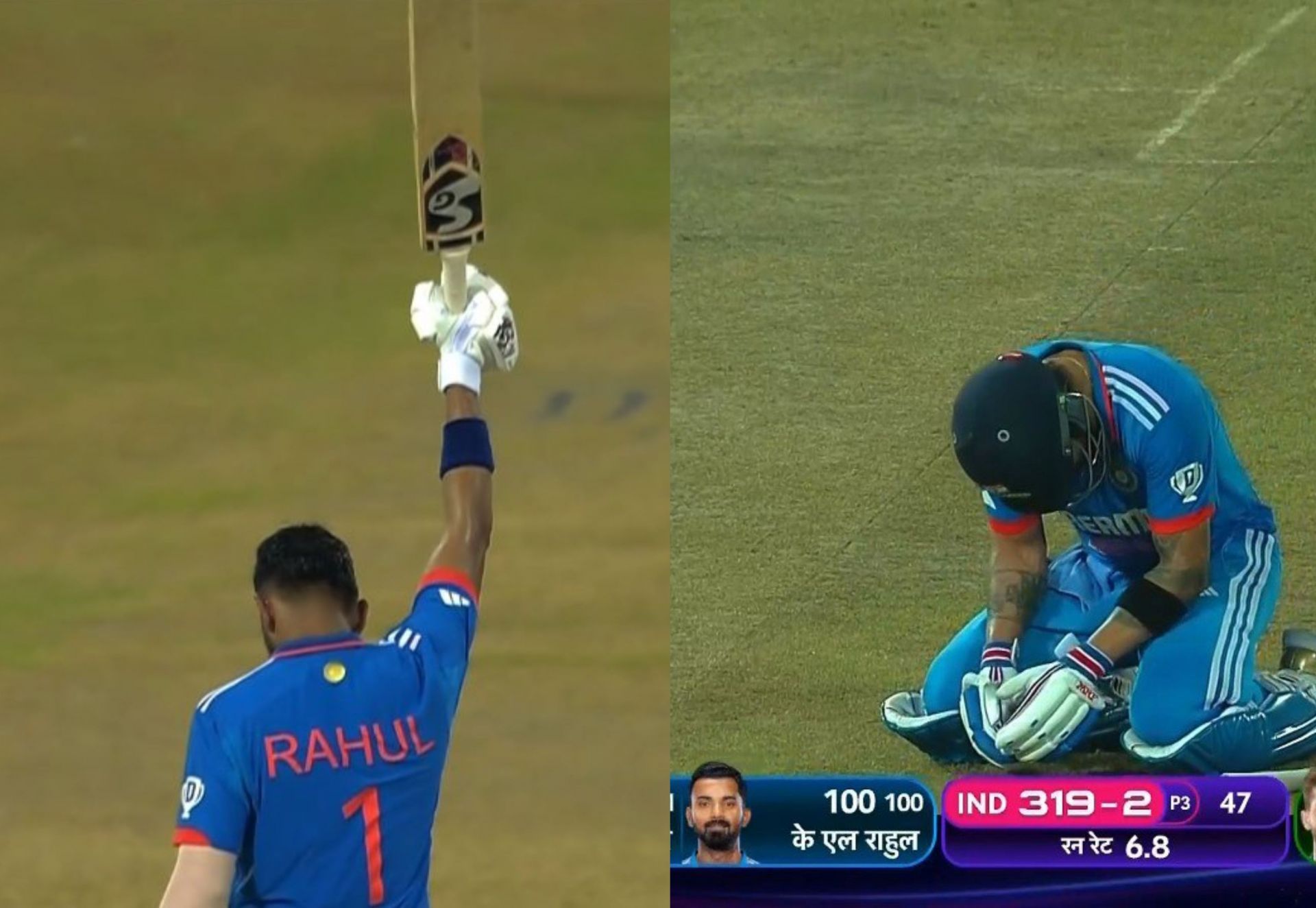 KL Rahul celebrating his comeback century on Monday. 