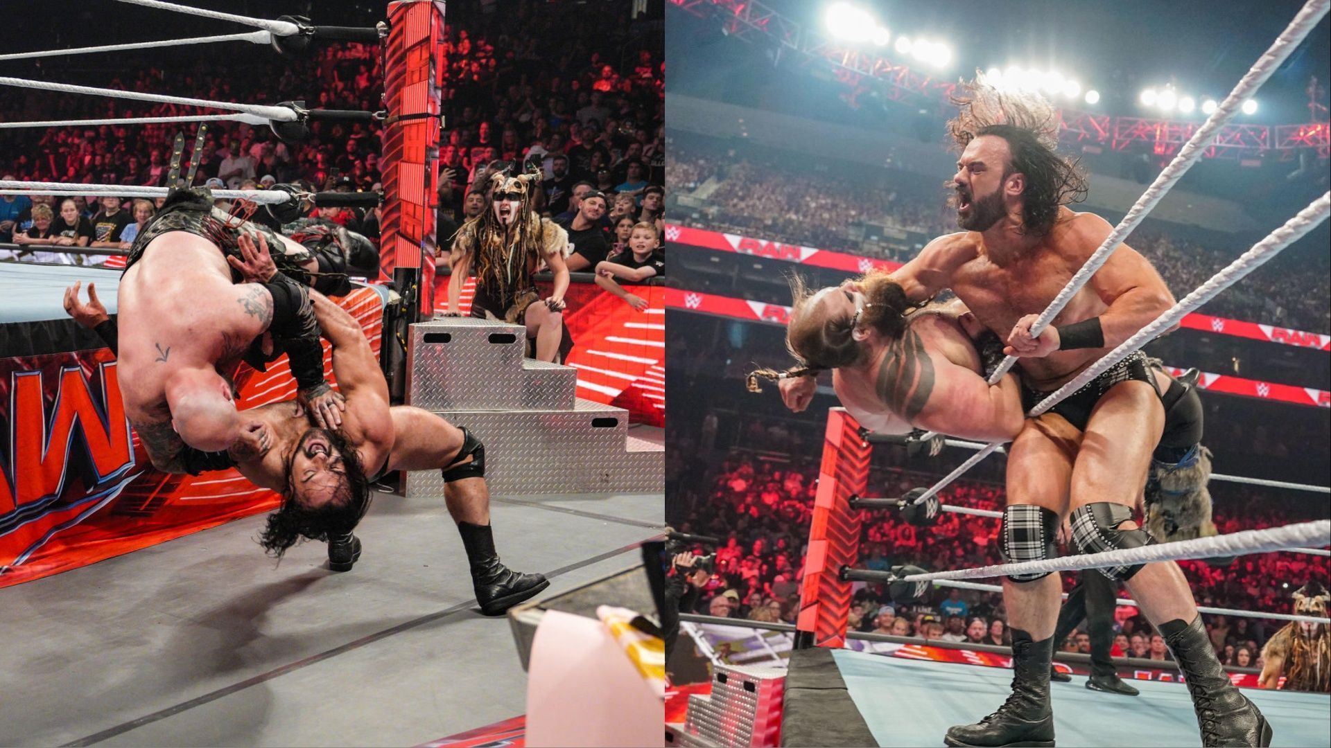 Drew McIntyre in action against Viking Raiders - WWE RAW Sept. 4, 2023.